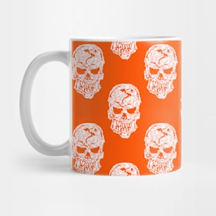 Orange Human Skulls Pattern Mug